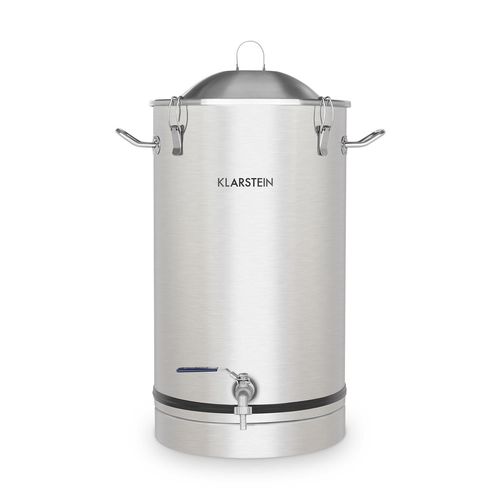 Klarstein Maischfest Cuve De Fermentation 30 Litres Pour Brassage De Bière Maison - Tube Inclus - Inox 304