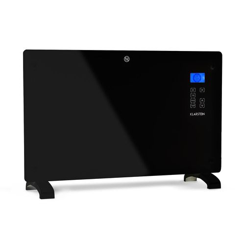 Klarstein Norderney Radiateur Électrique D'appoint À Convection - 2 Puissances De Chauffage : 1000w / 2000w - Minuterie & Thermostat - Ecran Lcd - Pour 30m² - Noir