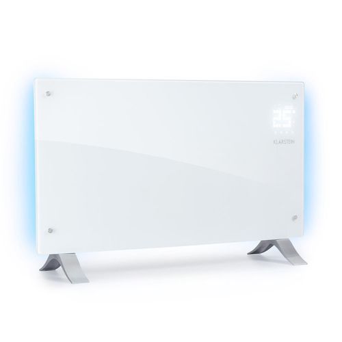 Klarstein Bornholm Curved Ambient Radiateur à  convection - 2 puissances de chauffage 1000W / 2000W - Montage mural ou sur pieds - Blanc