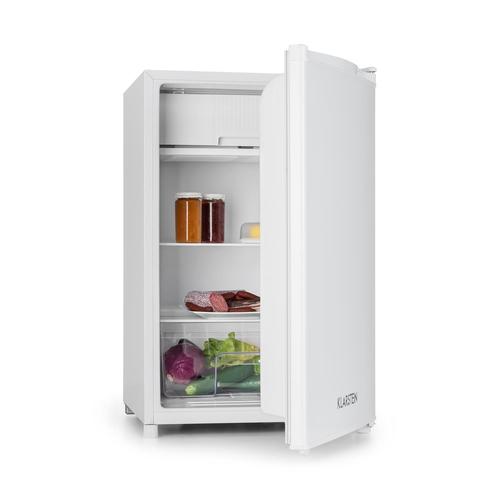 Klarstein - Réfrigérateur électrique - frigo 120L avec compartiment  congélation 12L, porte et bac à légumes (bac à glacons, 67W, silencieux) -  Blanc - Classe A+