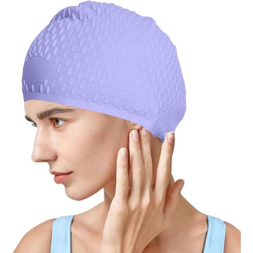 Bonnet De Bain, Silicone Bonnet De Bain Pour Adultes, Bonnet De Bain Haute Élasticité, Bonnet De Bain Unisexe, Imperméable Et Antidérapant Bonnet De Bain Pour Cheveux Longs Ou Courts 