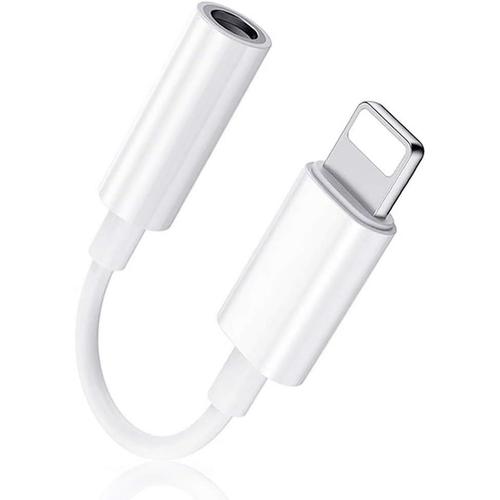 Adaptateur iPhone Jack [Certifié Apple MFi] Adaptateur Lightning Prise Jack 3,5 mm Adaptateur Ecouteur Aux Audio Câble Jack Accessoires pour iPhone 14/13/12/11/Xs/XR/X/8/7 prend en charge tous les iOS