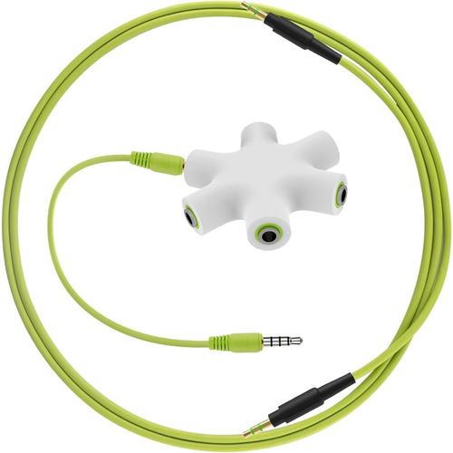 3.5mm 6 Port Headphone Jack Divider, Multi Headphone Splitter Adapter, Stereo Audio Headset Hub with Connector Cord Cable for Portable Media Player MP3 MP4 Mobile Phone DVD Player (Green)