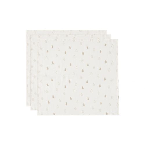 Lot De 3 Lange Gaze De Coton 70 X 70 Cm Happy Miffy Nougat - Jollein