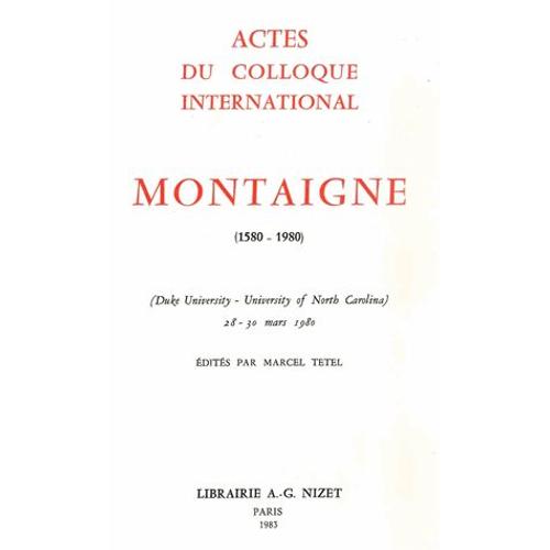 Montaigne - Actes
