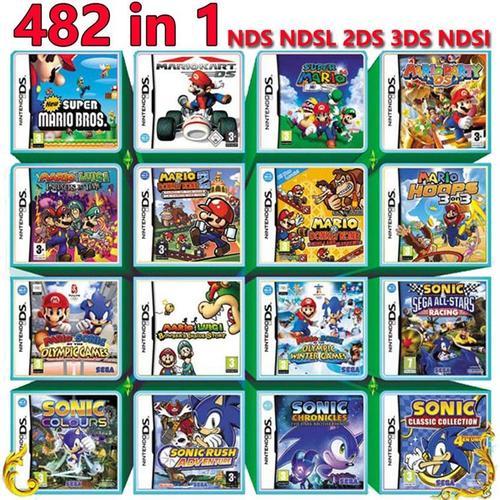 208 en 1 Cartouche de jeu DS Mario Multicart pour Nintendo DS NDSL