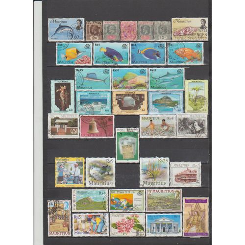 36 Timbres Maurice Obliteres