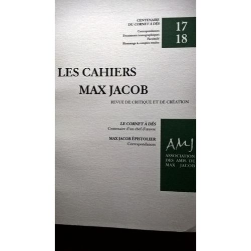 Cahiers De Max Jacob 17 18