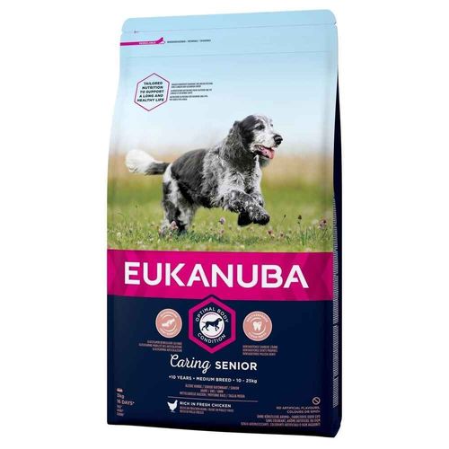 Croquettes Caring Senior Medium Poulet Pour Chien - Eukanuba - 3kg