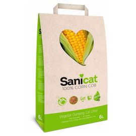 Litière Agglomérante Végétale Maïs Pour Chat - Sanicat - 6l
