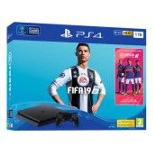 Sony Playstation 4 Slim 1 To + Fifa 19 + Ps Plus Code 14 Jours