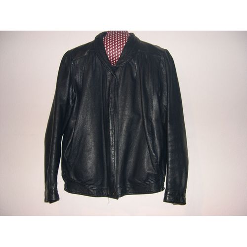 Blouson Cuir Femme Bleu Marine