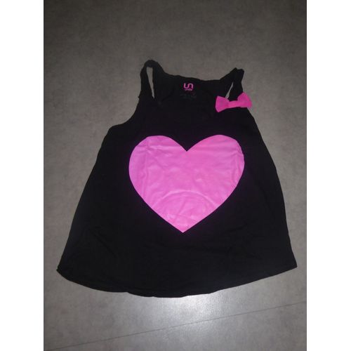 Débardeur Noir / Coeur Rose Undiz - L