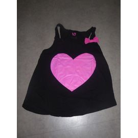 Débardeur Noir / Coeur Rose Undiz - L