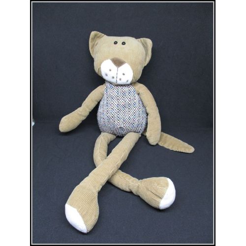 Doudou Chat Tigre Marron - Longues Pattes - Anna Club