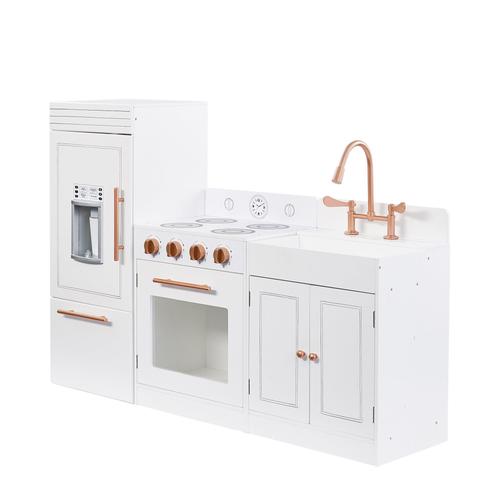 Grande Cuisinière De Jeu Rose Doré En Bois Pour Enfant Teamson Td-12863r