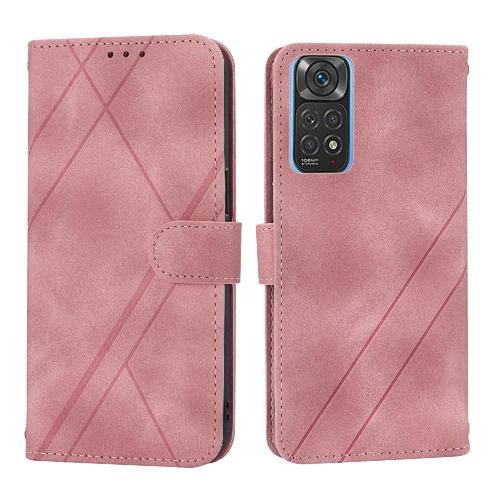 Filp Étui Pour Xiaomi Redmi Note 10 Pro Max Bicelle Sangle De Poignet Couverture En Cuir Pu Portefeuille À Main Titulaire De La Carte De Crédit - Couleur Rose