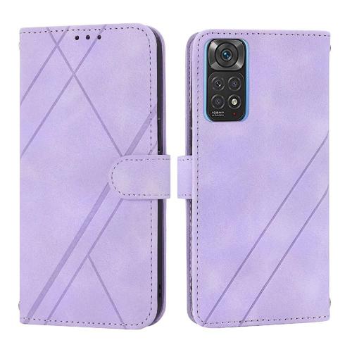 Filp Étui Pour Xiaomi Redmi Note 10 Pro Max Bicelle Sangle De Poignet Couverture En Cuir Pu Portefeuille À Main Titulaire De La Carte De Crédit - Violet