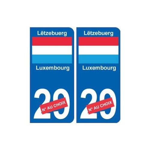 Luxembourg Lëtzebuerg sticker numéro département au choix