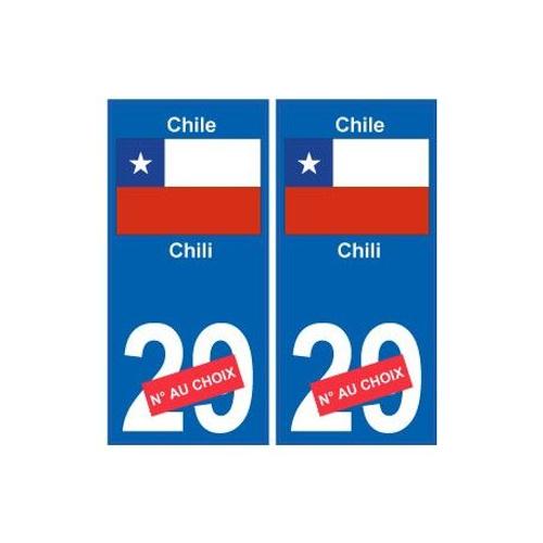 Chili Chile sticker numéro département au choix autocollant plaque immatriculati