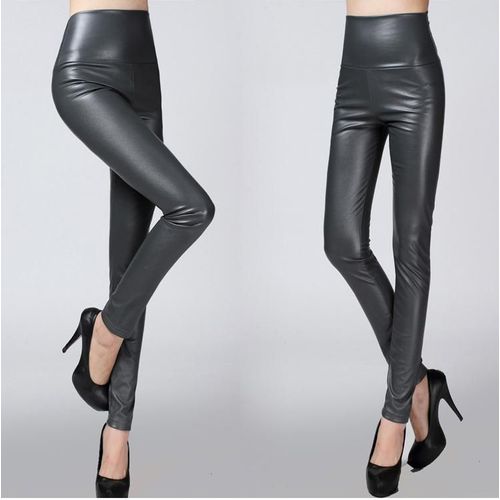 Legging Cuir Gris Foncé T L/38/40