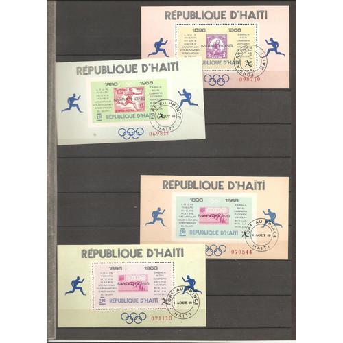 4 Feuillets Obliteres 1968 Vainqueurs Des Marathons Olympiques Yt 26 A 27a