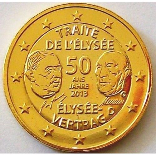 Allemagne 2013 ¿ Traite De L'elysée ¿ Atelier « G » 2 Euros Plaque Or