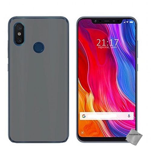 Housse Etui Coque Pochette Silicone Gel Fine Pour Xiaomi Mi 8 + Film Ecran - Gris