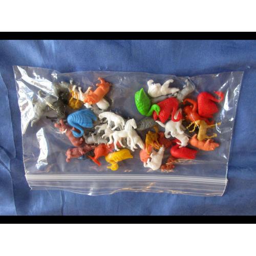 Lot 6 mini figurines animaux plastique velours - Petit Studio