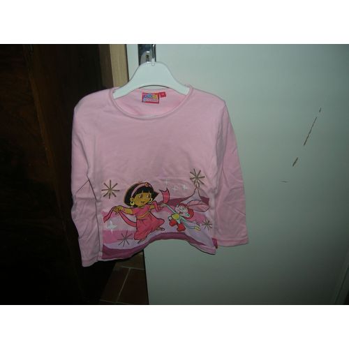 T-Shirt Manches Longues Dora 8 Ans 100% Coton.