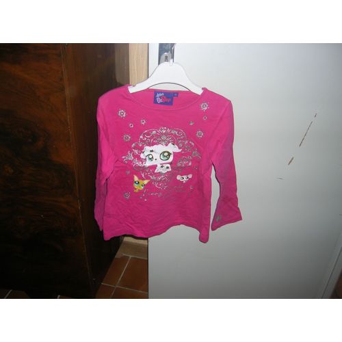 T-Shirt Manches Longues Pet Shop 8 Ans 100% Coton.