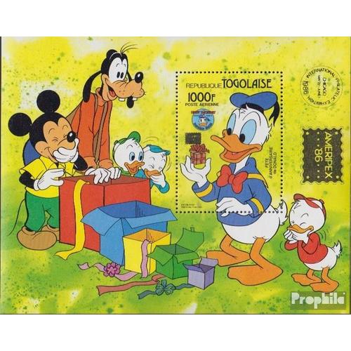 Togo Bloc 289 (Complète Edition) Neuf Avec Gomme Originale 1986 Donald Duck