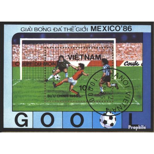 Vietnam Block43 Oblitéré 1985 Football-Wm 1986, Mexique