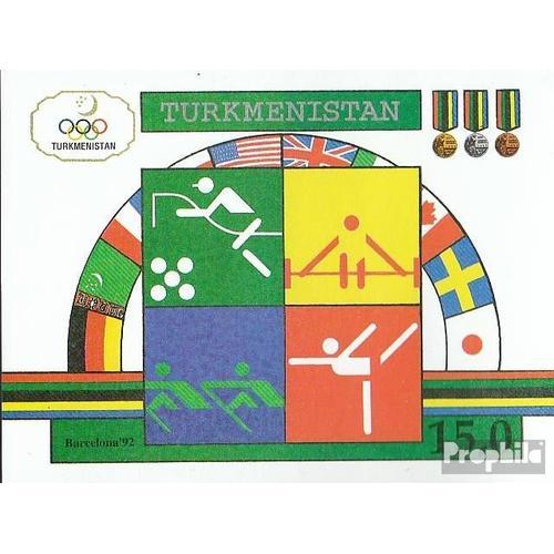 Turkménistan Bloc 2 Neuf 1992 Jeux Olympiques Été ?92