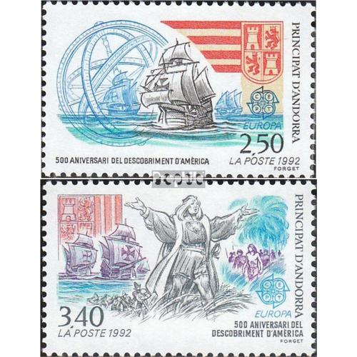 Andorre-Français Post 437-438 (Édition Complète) Neuf 1992 Amérique