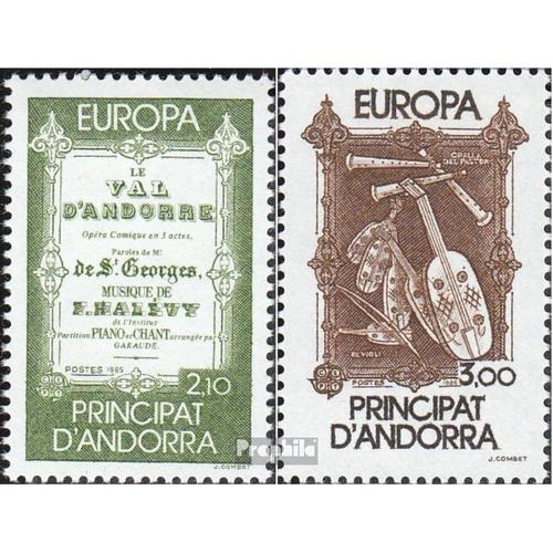 Andorre-Français Post 360-361 (Édition Complète) Neuf 1985 Europe Musique