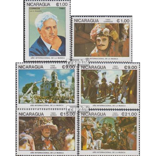 Nicaragua 2605-2610 (Complète Edition) Neuf Avec Gomme Originale 1985 International Année Le Musique