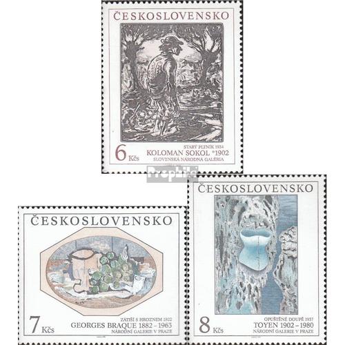 Tchécoslovaquie 3133-3135 (Édition Complète) Neuf 1992 Art