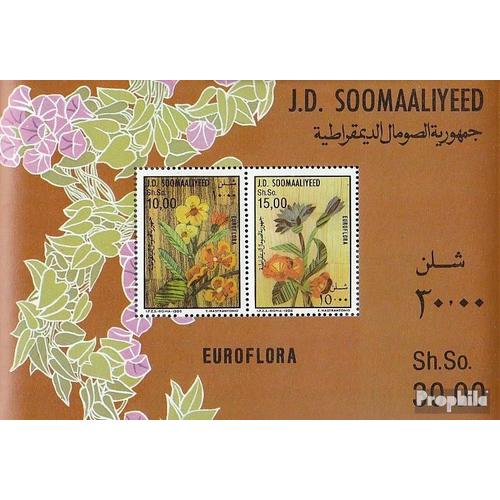 Somalie Bloc 20 (Complète Edition) Neuf Avec Gomme Originale 1986 Exposition De Fleurs