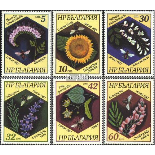 Bulgarie 3582-3587 (Édition Complète) Neuf 1987 Abeilles Et Plantes