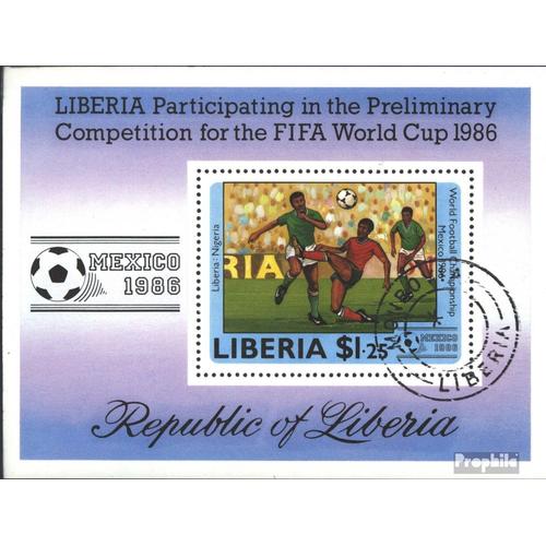 Liberia Bloc 109 Oblitéré 1985 Football-Wm ?86, Mexique