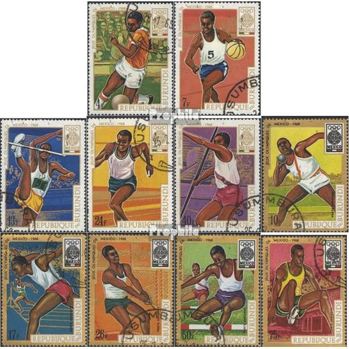 Burundi 446a-455a Oblitéré 1968 Olympe. Jeux ?68, Mexique