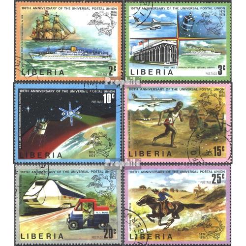 Liberia 907a-912a Oblitéré 1974 100 Années Upu