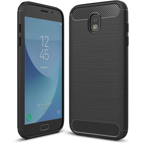 Coque Pour Samsung Galaxy J7 2017, Prémium Fibre De Carbone Ultra-Léger Anti-Chocs Souple Tpu Housse De Protection Pour Samsung Galaxy J7 2017 J730. Xw Black