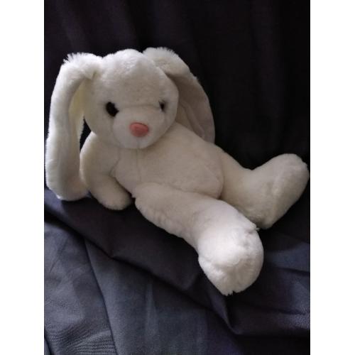 Peluche Lapin Oreilles Tombantes Blanc Ecru Beige Simply Soft Collection Keel Toy Compagny