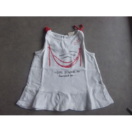 Top Sans Manche Blanc Cassé Fantaisie Zara - 12/18 Mois