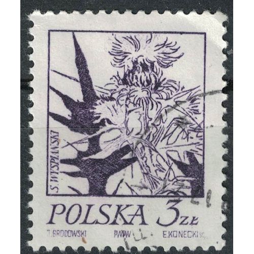 Pologne 1974 Oblitéré Used Wyspianski Dessins De Plantes Et Fleurs Su