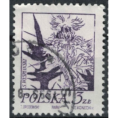 Pologne 1974 Oblitéré Used Wyspianski Dessins De Plantes Et Fleurs Su