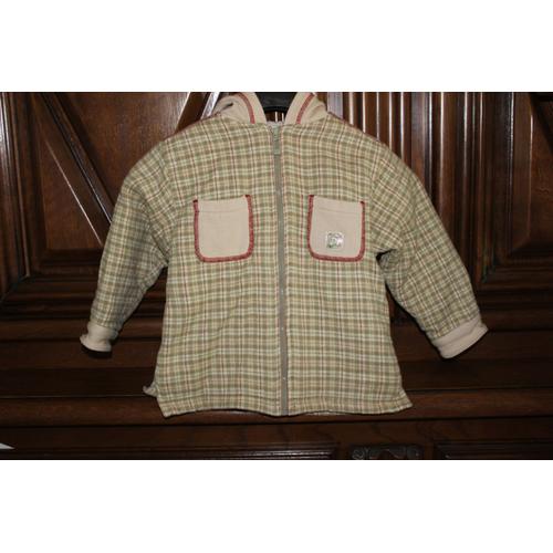 Veste ("*Ski Fourrés Chaude*") À Carreau Beige Et Rouge Enfant Mixe De La Marque Waki Taille 4 Ans