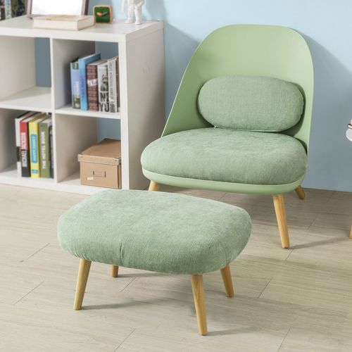 Sobuy Fst63-Gr Fauteuil Relax Avec Repose-Pieds Tabouret Chauffeuse Salon Chambre Fauteuil De Relaxation Confortable De Qualite Luxe